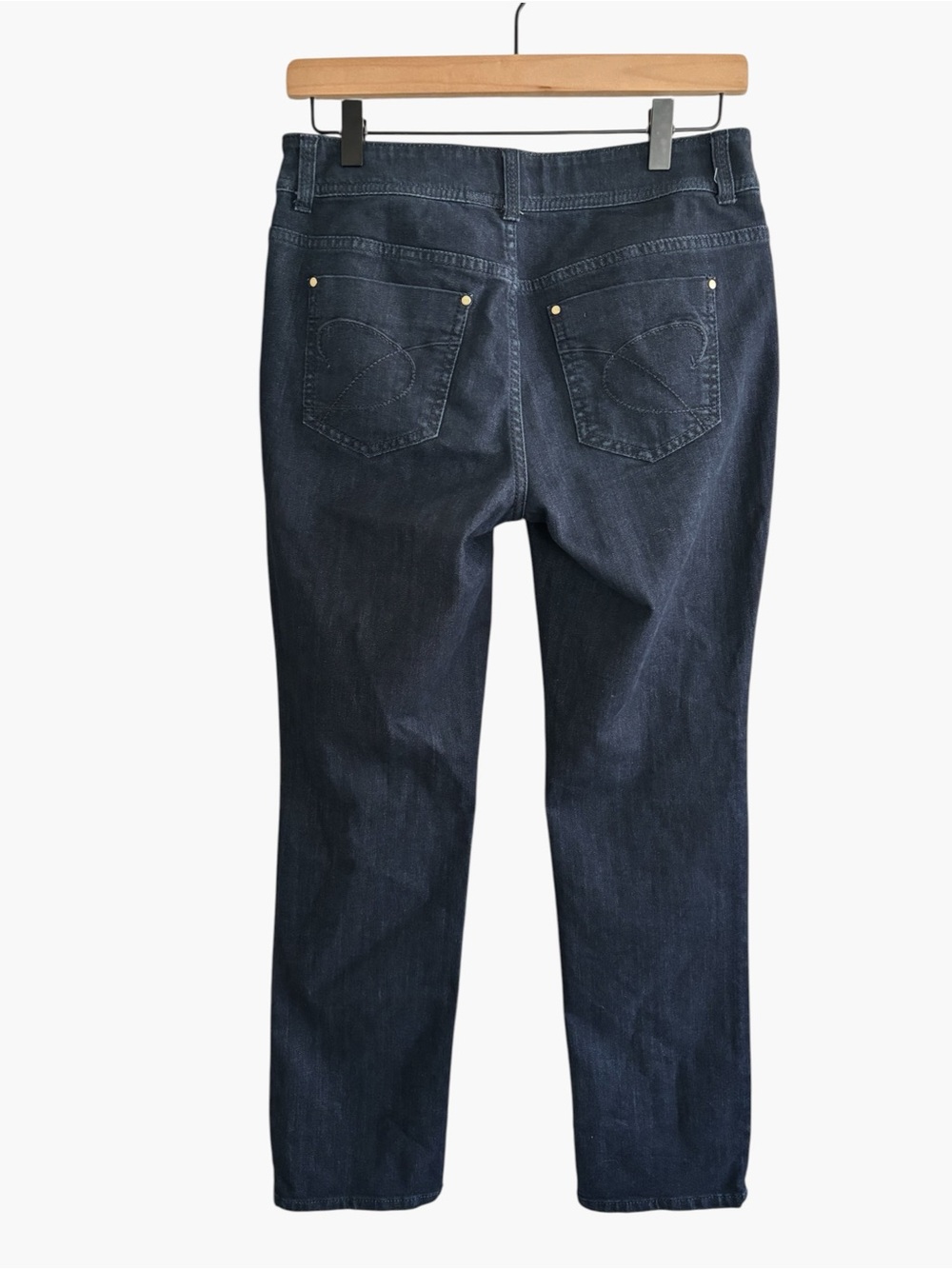Chico’s Platinum Dark Wash Straight Leg Jeans Size 0 Short Stretch Casual - Picture 8 of 16